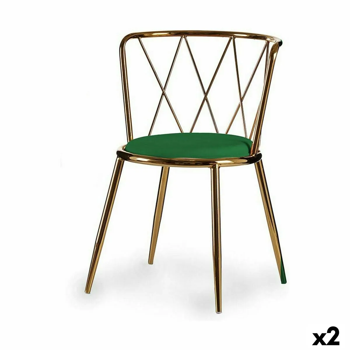 Chaise losanges vert dore 50 5 x 73 x 51 cm 2 unites s362633626. Nous croyons en la puissance de la simplicité. Les produits Diaytar sont beaux, utiles, et incroyablement simples à utiliser.