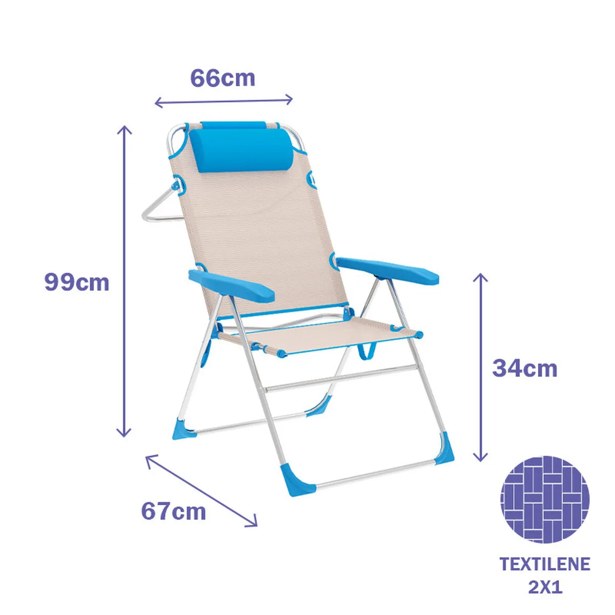 Chaise pliante marbueno bleu beige 67 x 99 x 66 cm d140003233. Diaytar, c'est le livre dont vous êtes le héros. Chaque produit que vous choisissez est un chapitre de votre histoire.