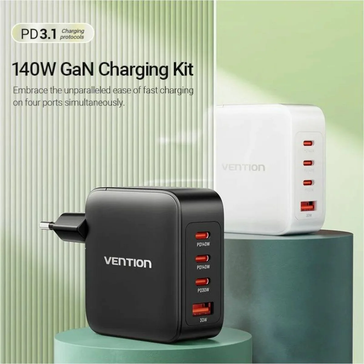 Chargeur mural vention feib0 eu noir 140 w s990884231. Diaytar Mode : Où l'élégance rencontre l'originalité pour un style unique.