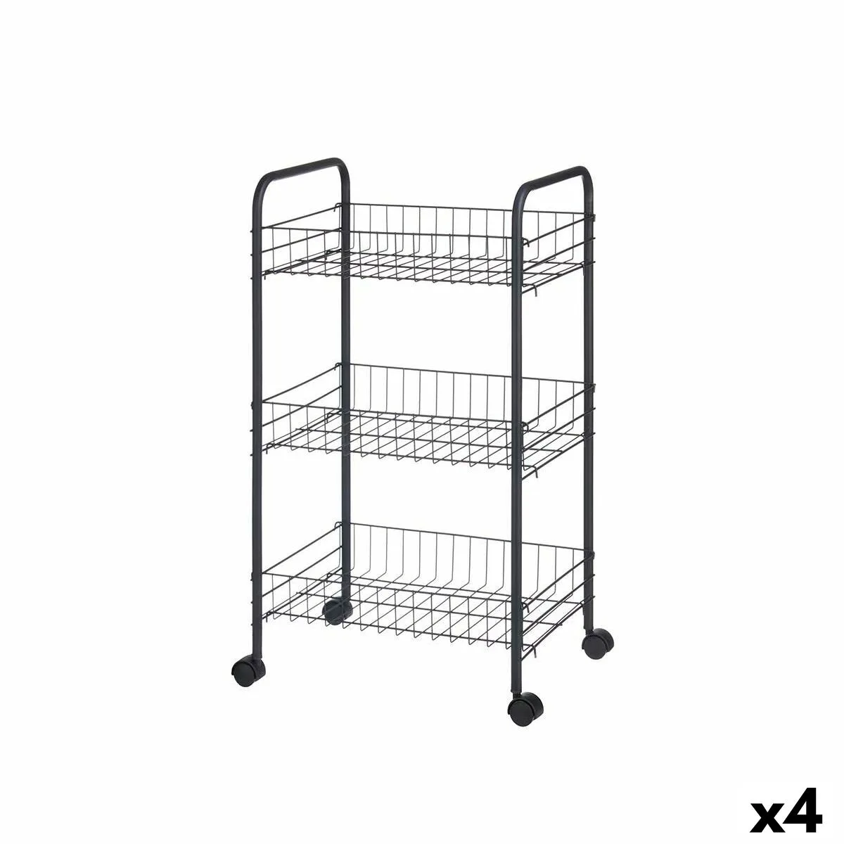 Chariot a legumes noir metal plastique 37 x 27 x 63 cm 4 unites s362934291. Votre style, votre personnalité, nos produits : bienvenue chez Diaytar !