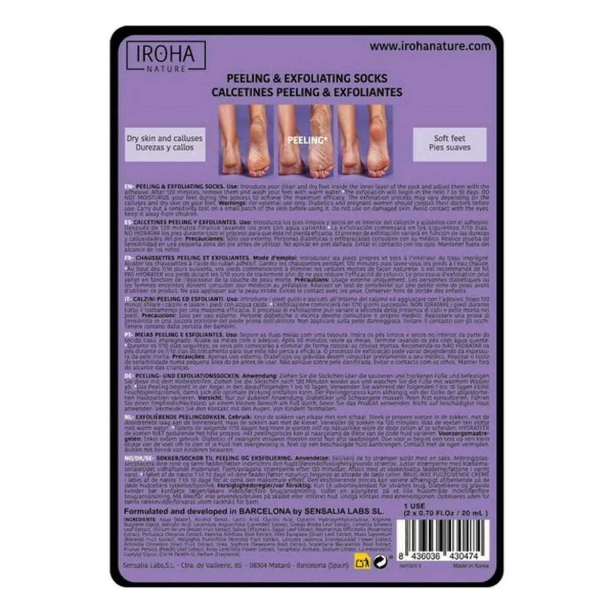 Chaussettes hydratantes peeling and exfoliation lavender iroha in foot 3 1 unites s058176084. Nous croyons en la magie des objets. Chez Diaytar, chaque produit a le pouvoir de transformer une routine en moment précieux.