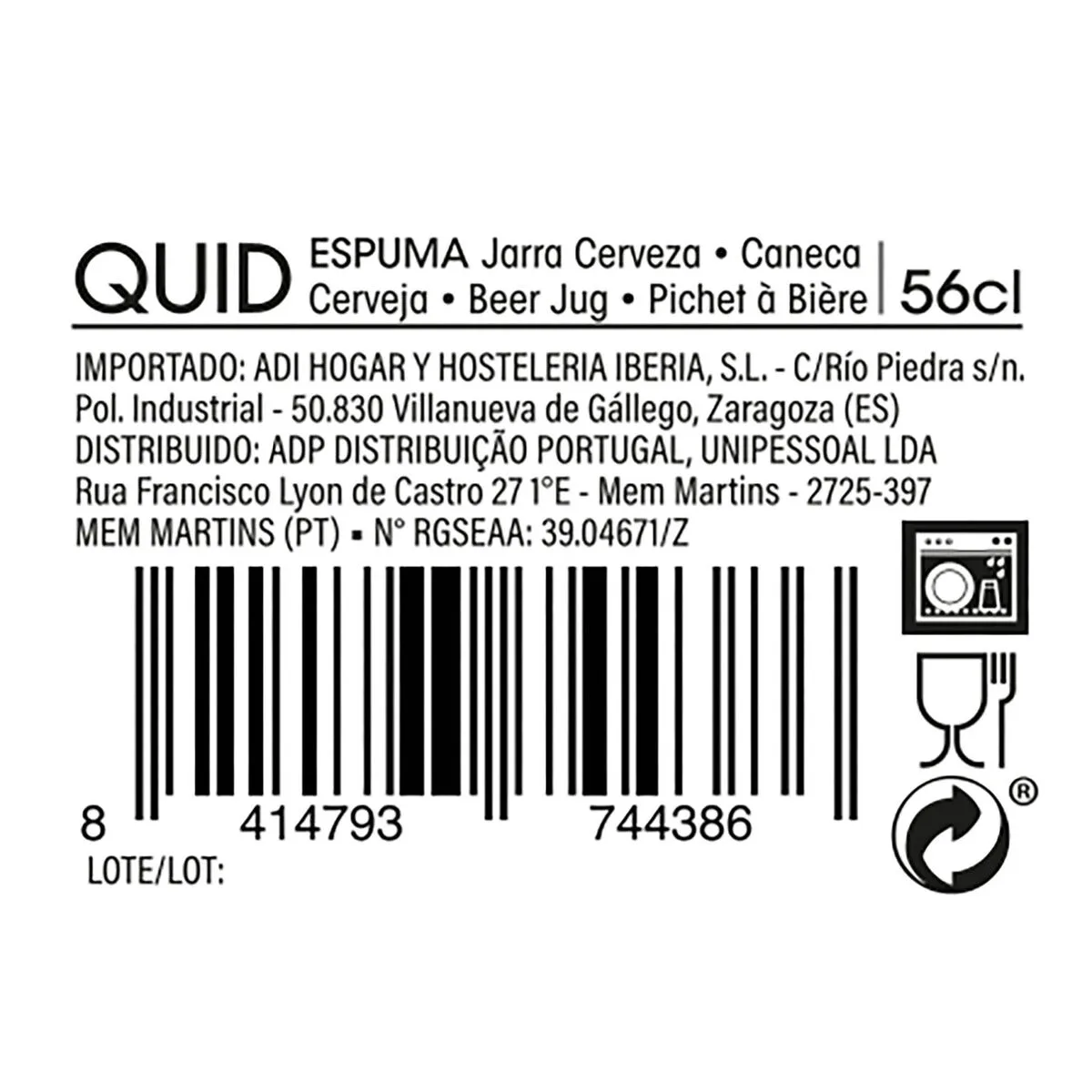 Chope a biere quid espuma transparent verre 560 ml 6 unites s271366326. Chez Diaytar, nous sommes convaincus que le meilleur produit est celui qui allie utilité, beauté et innovation. C'est notre credo.