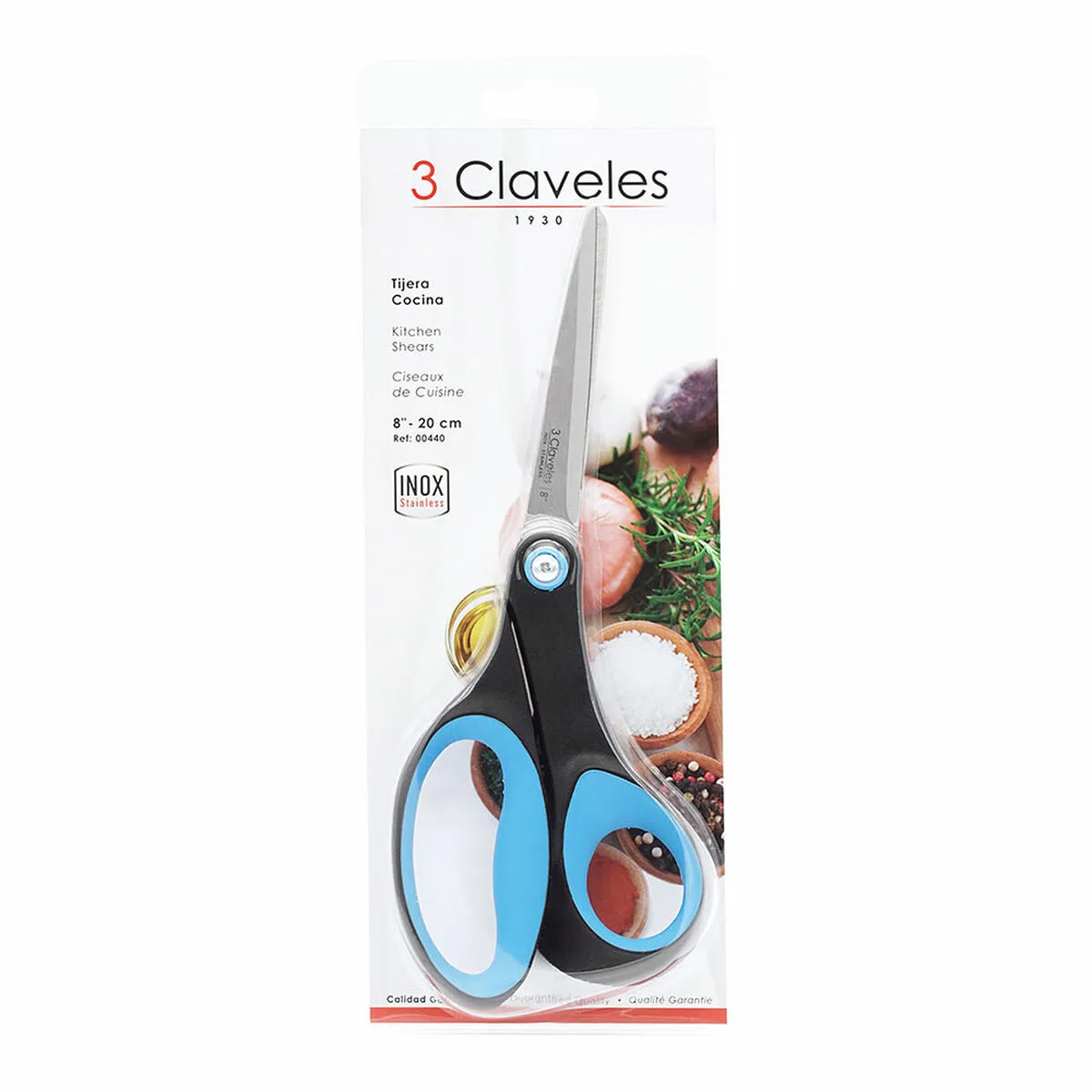 Ciseaux de cuisine 3 claveles 8 acier inoxydable bleu s792374653. Votre boutique de confiance Diaytar vous accompagne dans tous vos projets.