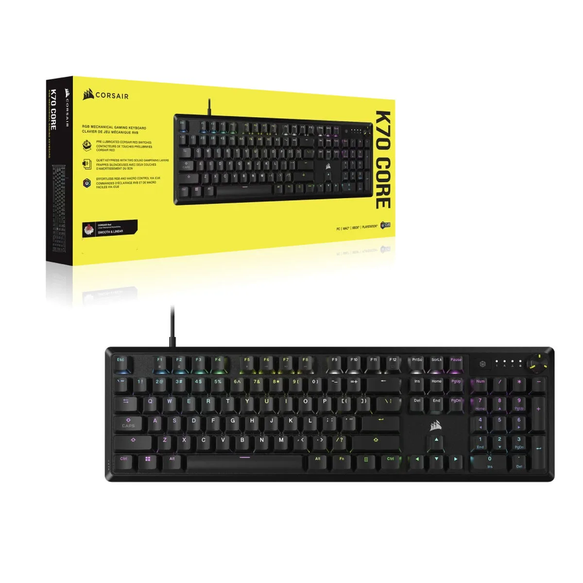 Clavier corsair k70 core noir francais azerty s7100440941. Bienvenue dans le futur du shopping. Diaytar utilise la data pour anticiper vos besoins, mais garde la magie de la surprise.