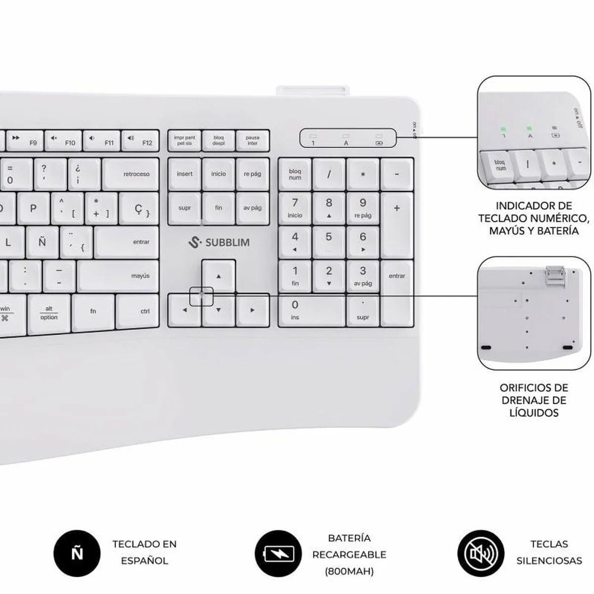 Clavier et souris subblim subkbc dcopw1 blanc s991782139. L'excellence à portée de clic avec la boutique en ligne Diaytar.