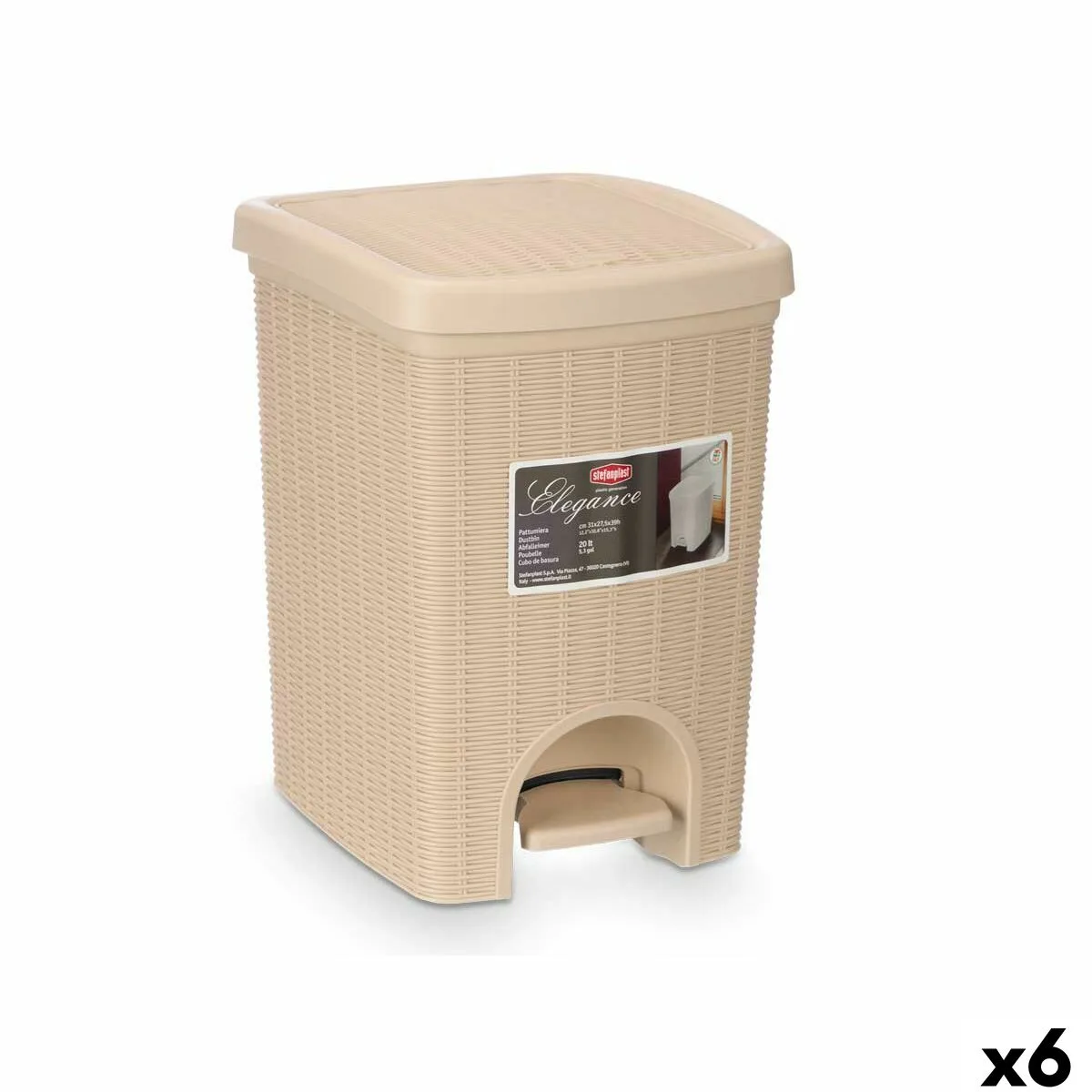 Corbeille a papier stefanplast 30796 beige plastique 20 l 6 unites s363266599. Exprimez votre personnalité avec les accessoires tendance de Diaytar.