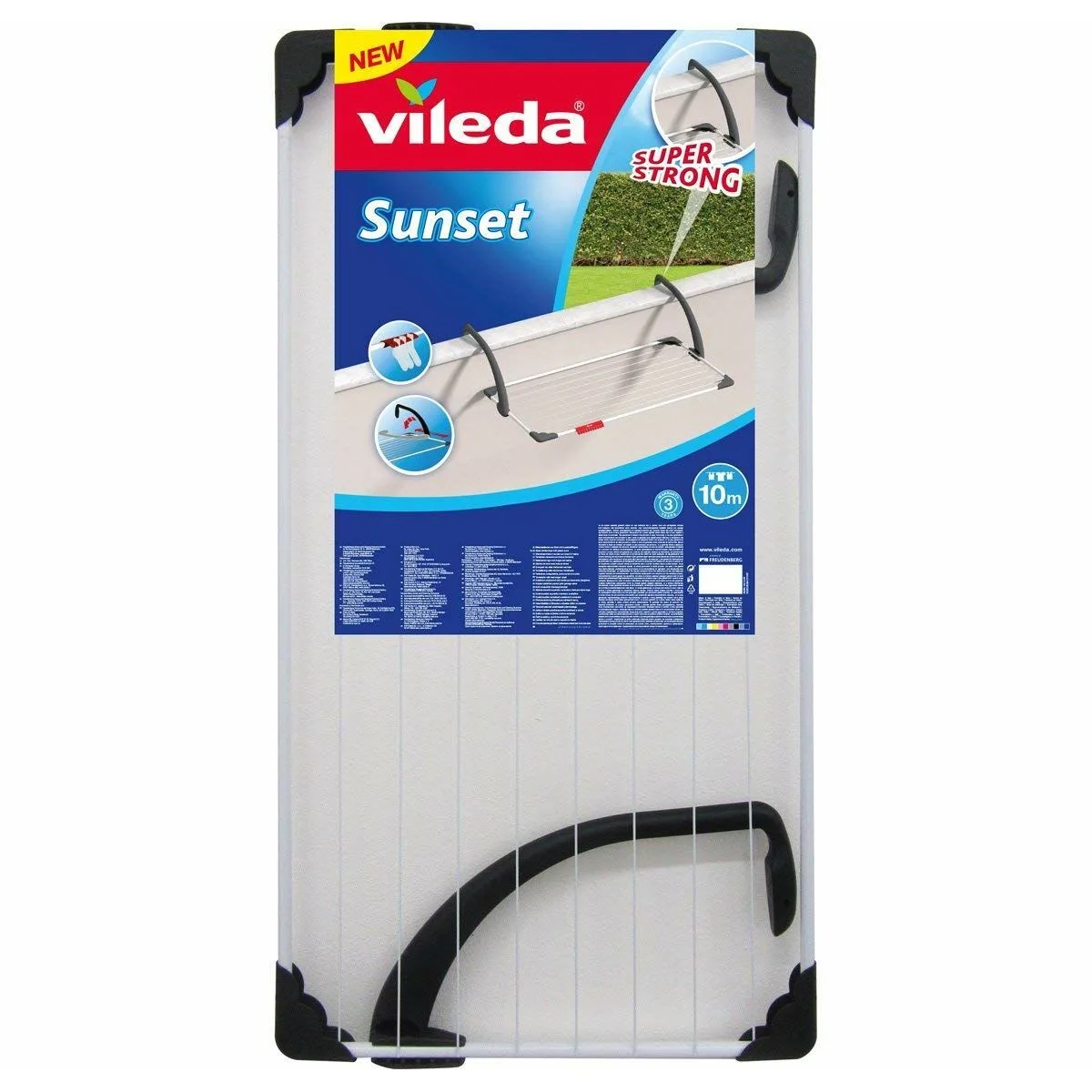 Corde a linge vileda 157229 sunset cj6 a accrocher sur le balcon acier blanc resine 110 x 56 x 28 cm 10 m s790130030. Notre équipe Diaytar est une bande de dénicheurs compulsifs, toujours en quête du produit qui provoquera l'étincelle dans votre regard.