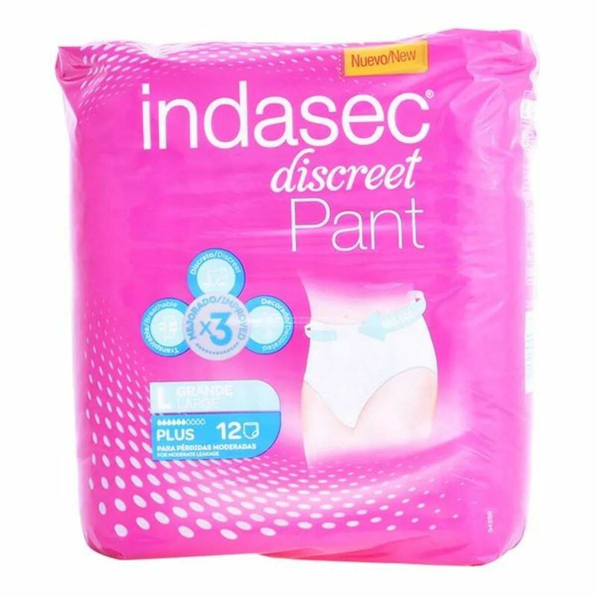Couches pour incontinence pant plus talla grande indasec 3821862 12 uds s055761624. Diaytar : Votre guide shopping pour une sélection exigeante de produits tendance, technologiques et domestiques