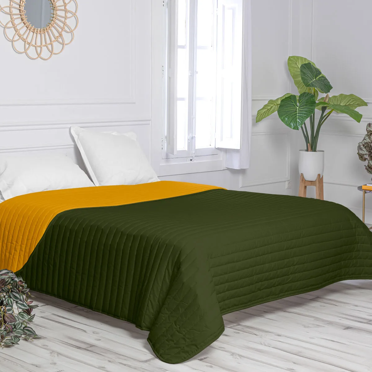 Couette reversible happyfriday basic dash jaune vert 180 x 260 cm d161262950. Diaytar, le reflect de vos envies multiples : une gamme de produits soigneusement composée pour sa diversité et sa pertinence
