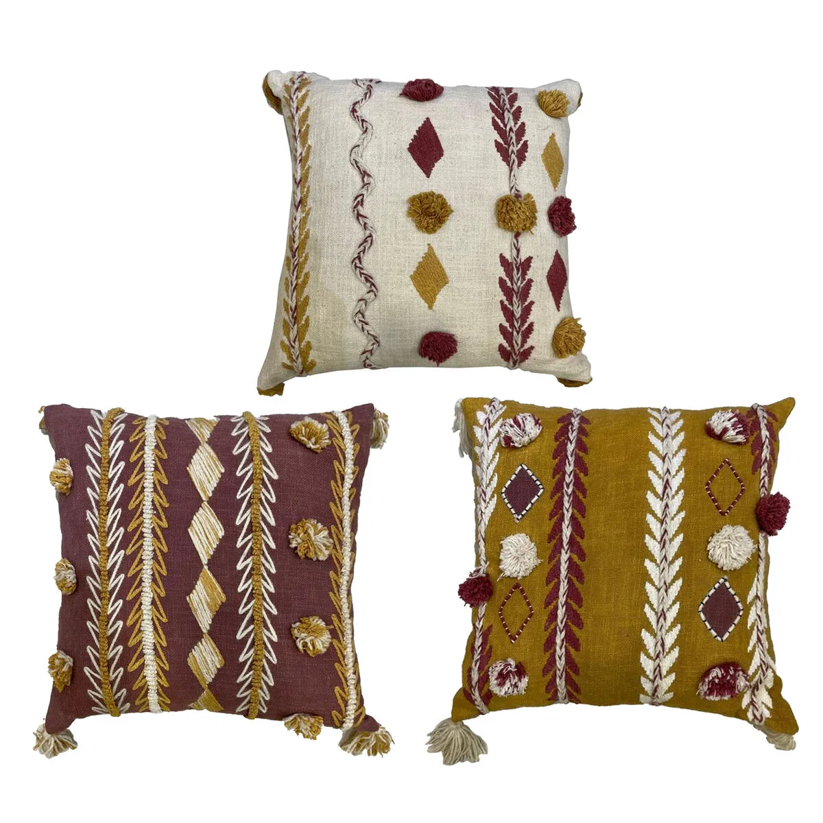 Coussin dkd home decor 40 x 15 x 40 cm blanc bordeaux moutarde 3 pieces s304506862. Transformez votre intérieur avec les produits déco Diaytar !