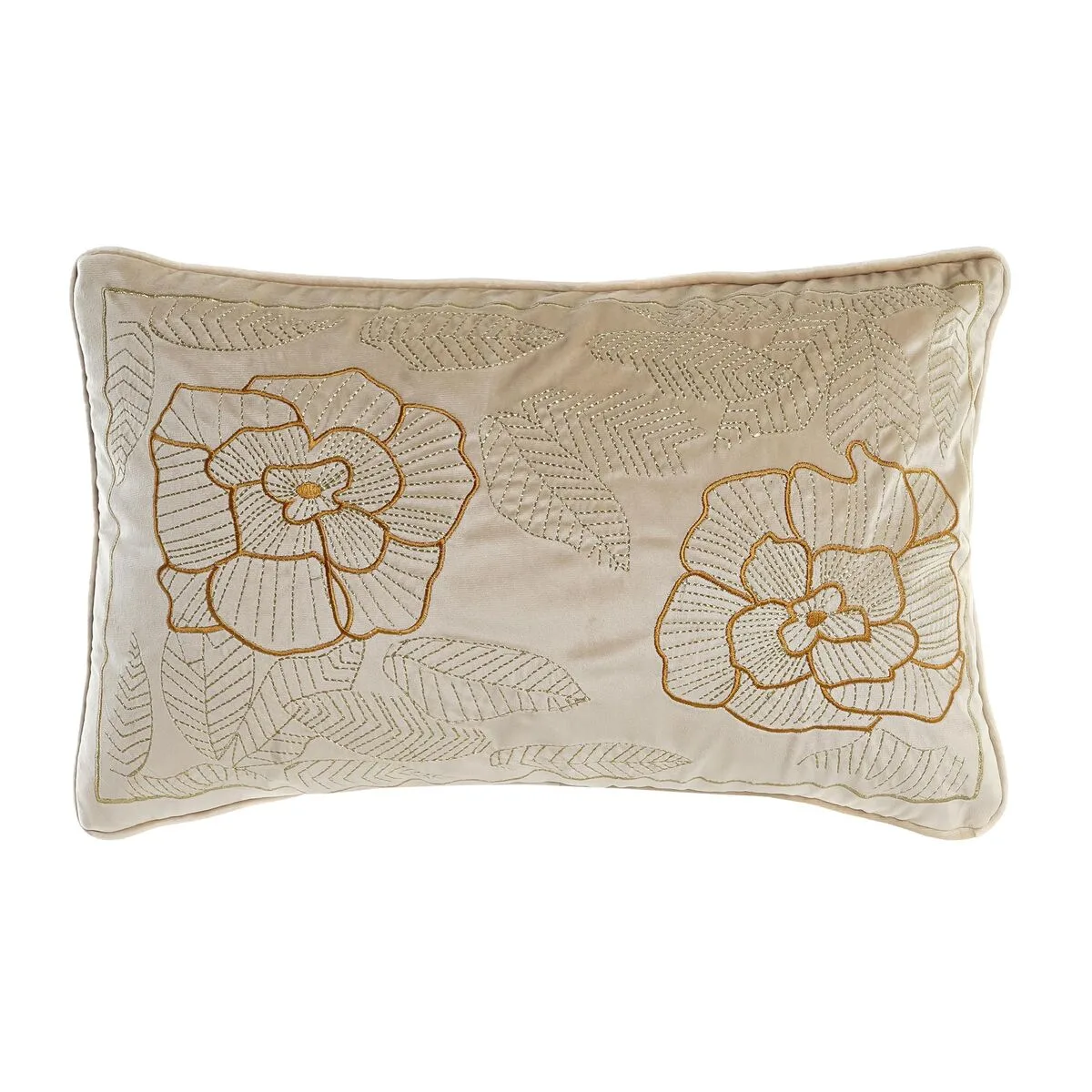 Coussin dkd home decor dore 50 x 10 x 30 cm fleurs s304152024. Innovation, style et qualité : les trois piliers de l'expérience Diaytar.