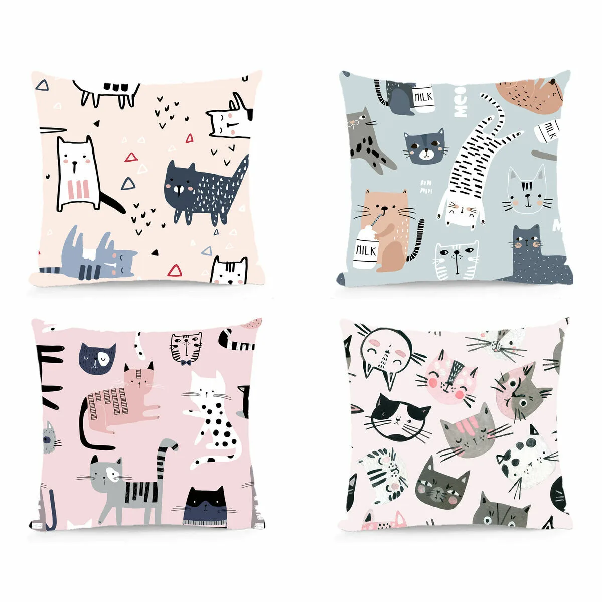 Coussin dkd home decor polyester multicouleur microfibre chats 40 x 10 x 40 cm 4 unites s304163524. L'art de vivre à la française s'exprime dans notre collection maison Diaytar.