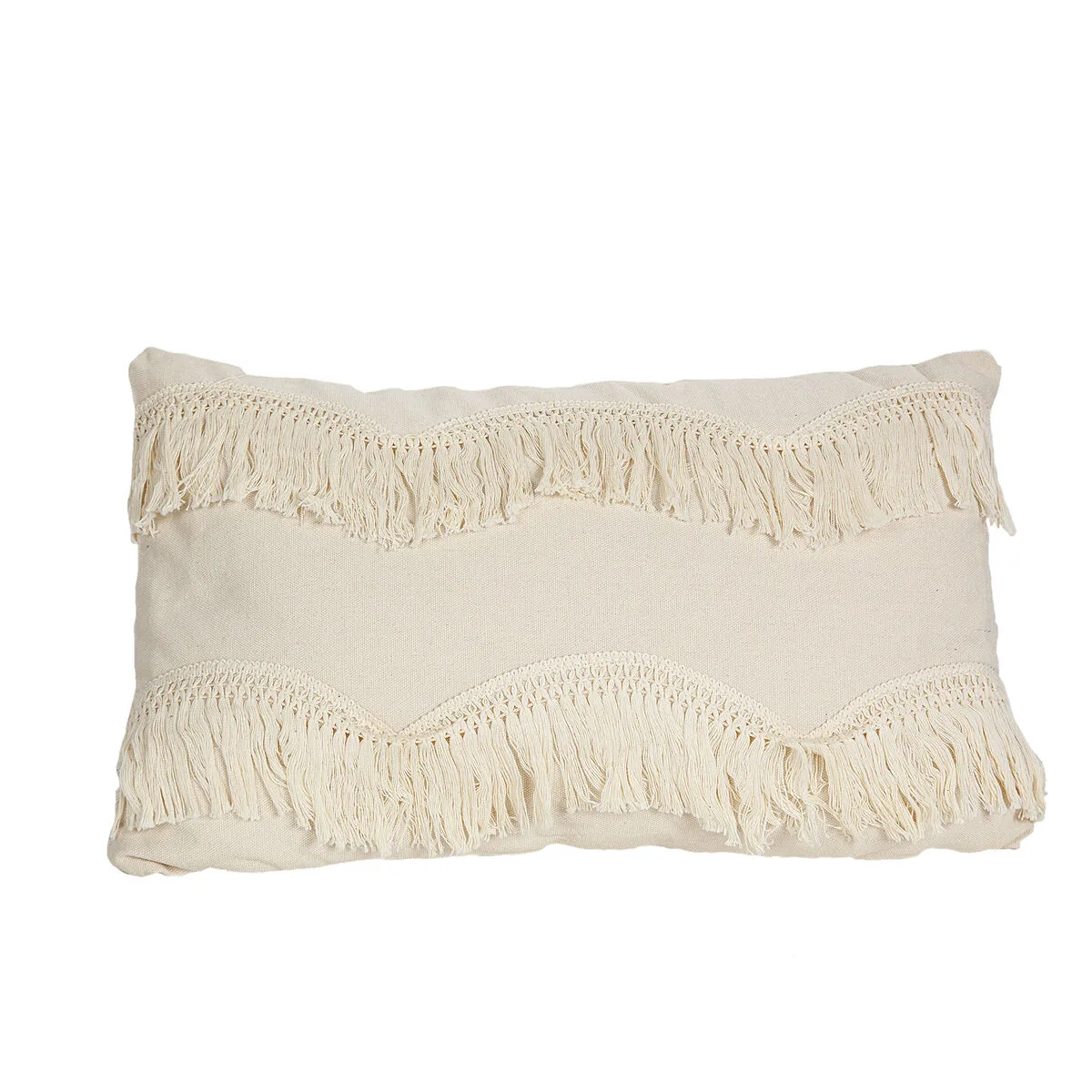 Coussin romimex blanc avec franges 30 x 10 x 50 cm d161920969. Votre vie, simplifiée et stylisée par Diaytar et sa collection de produits essentiels et innovants