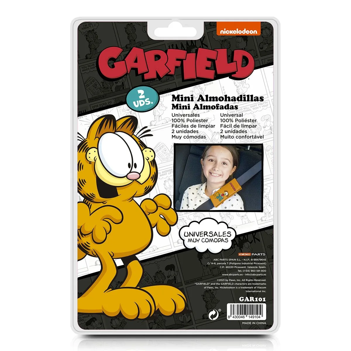 Coussinets de ceinture de securite gar101 orange garfield s3711239064. Osez l'originalité avec les créations mode exclusives de Diaytar.