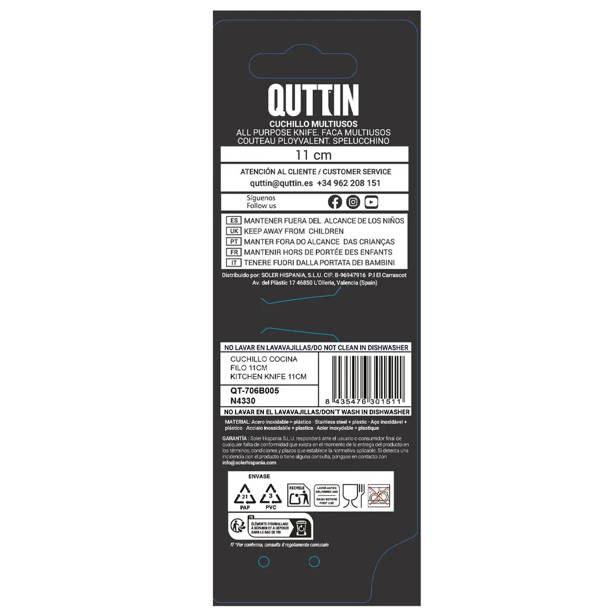 Couteau de cuisine quttin laos noir argente 11 cm 20 x 2 x 2 cm polyvalents 36 unites s223893523. Les influenceurs adorent Diaytar pour ses pièces mode avant-gardistes.