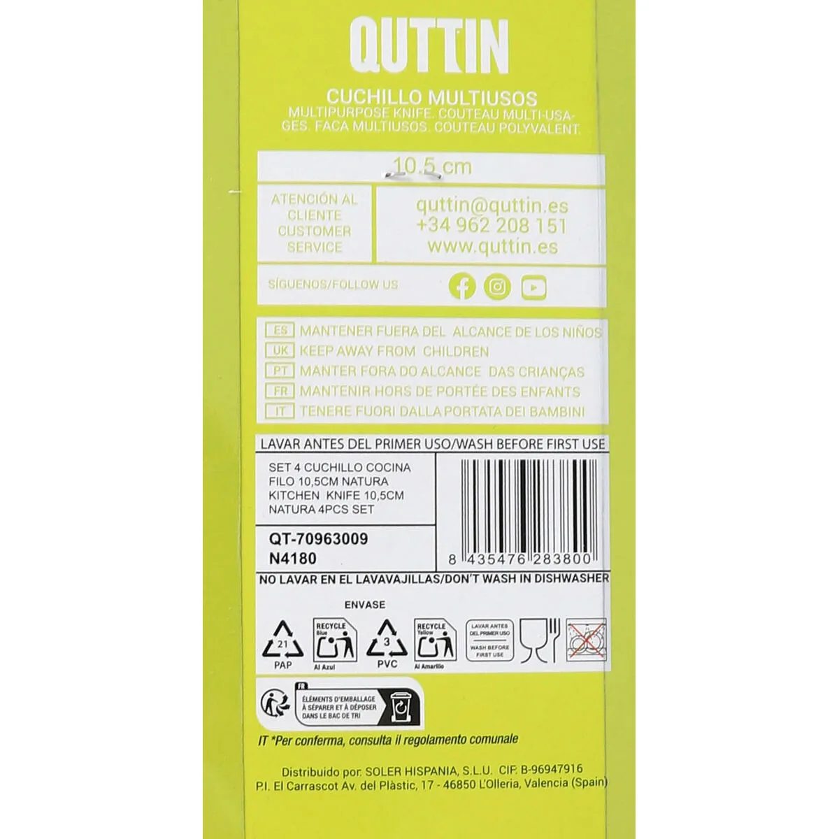 Couteau de cuisine quttin natura marron argente acier inoxydable 10 5 cm 4 pieces 12 unites s223598535. Notre mantra chez Diaytar : un produit, un sourire. Nous mesurons notre succès à votre satisfaction instantanée.