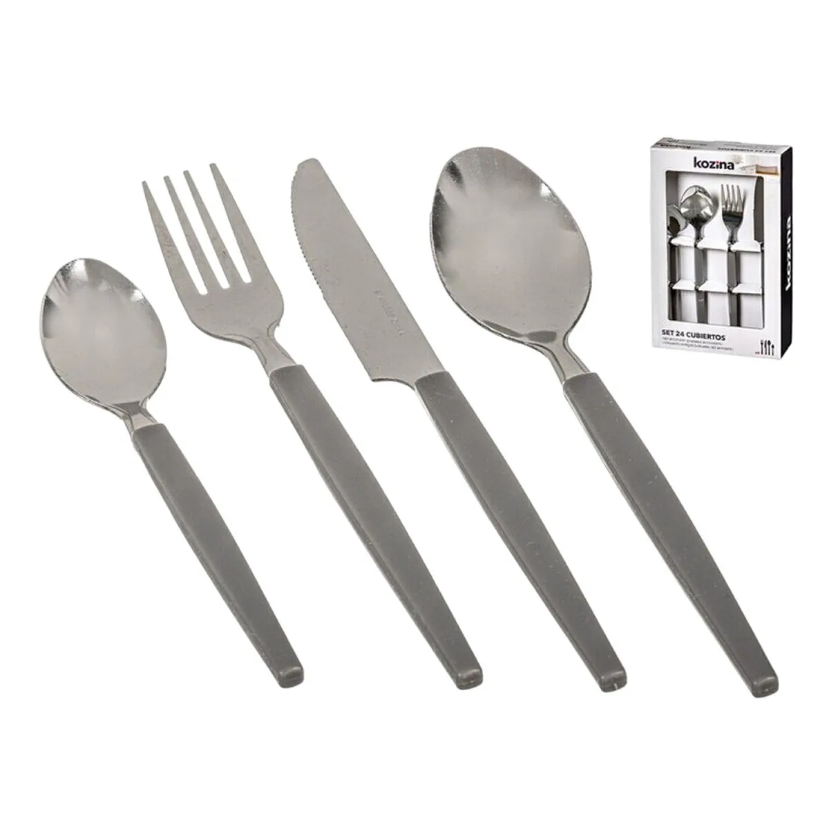 Couverts kozina gris acier 24 pieces s792415147. Notre mission : éradiquer le superflu pour ne vous proposer que l'essentiel... mais en beaucoup plus stylé. Bienvenue chez Diaytar.