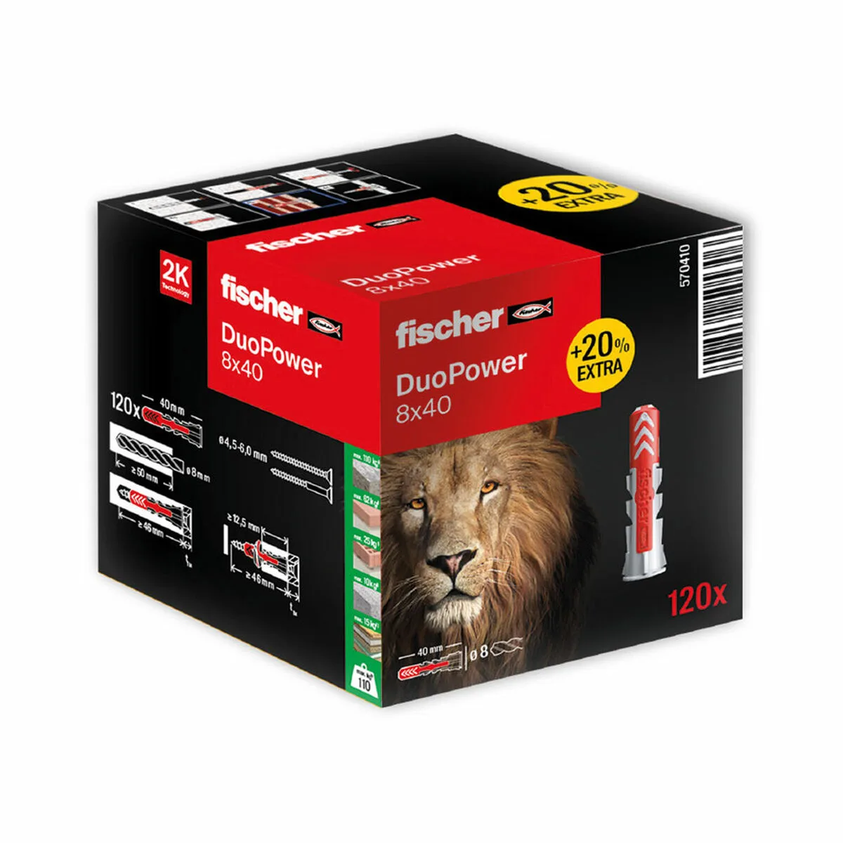 Crampons fischer duopower 570410 8 x 40 mm 120 unites s792260853. Diaytar, c'est la promesse de trouver ce produit parfait qui répondra à un besoin précis tout en étant un objet de désir