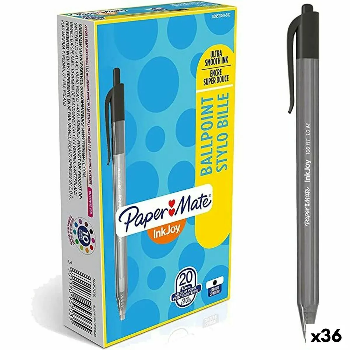 Crayon paper mate inkjoy 20 pieces noir 1 mm 36 unites s842504030. Diaytar s'adapte à vos besoins avec une gamme complète et variée.