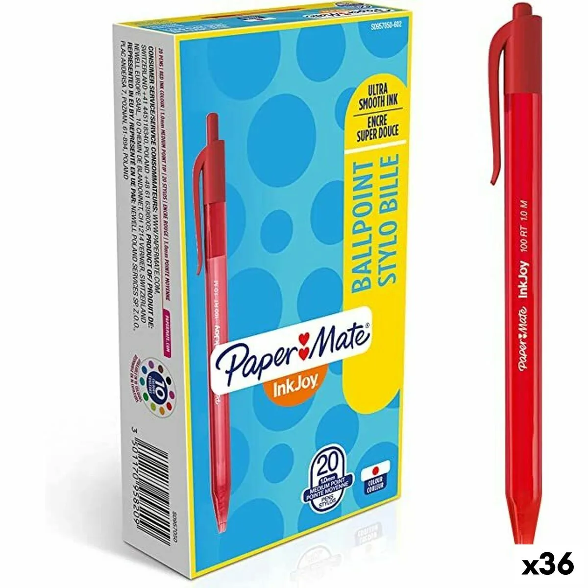 Crayon paper mate inkjoy 20 pieces rouge 1 mm 36 unites s842504298. Diaytar : Votre portail vers un monde de produits où la frontière entre l'essentiel et le superflu devient délicieusement floue