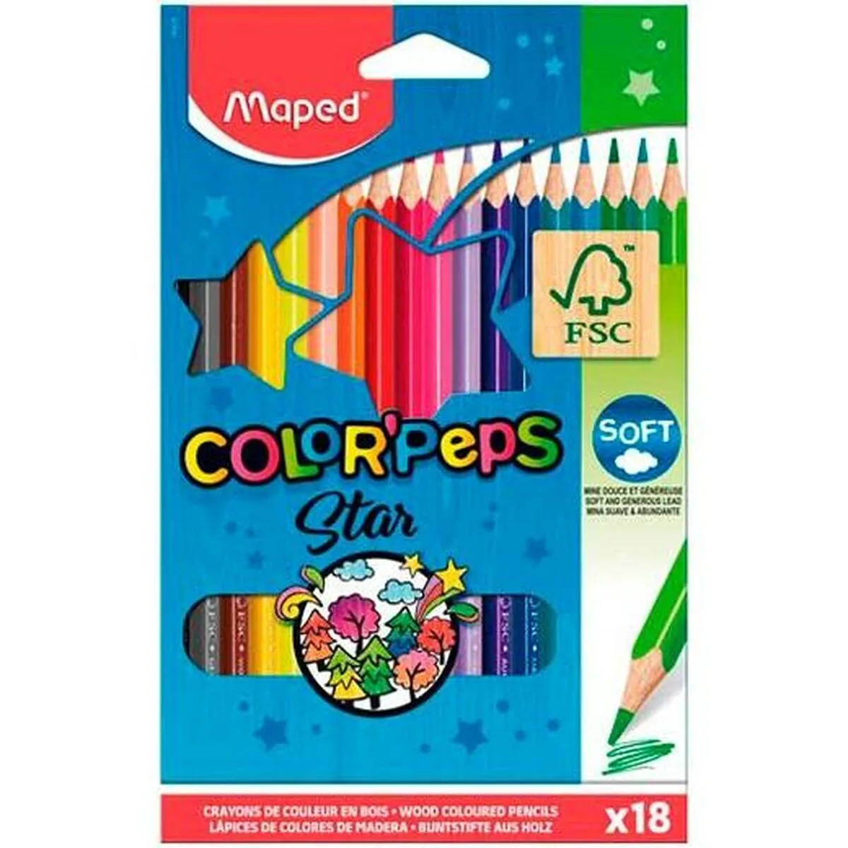 Crayons de couleur maped color peps star multicouleur 18 pieces 12 unites s842490127. Bienvenue dans le cercle très sélect des acheteurs inspirés. Diaytar révèle les produits qui définiront demain.