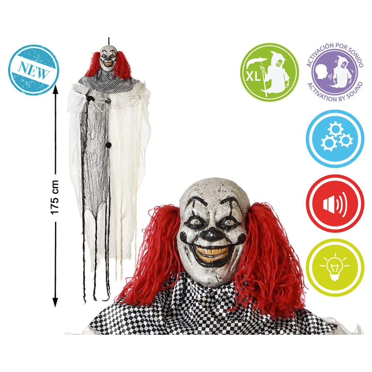 Decoration d halloween clown 175 cm s113558560. La mode selon Diaytar : audacieuse, accessible et toujours dans l'air du temps.