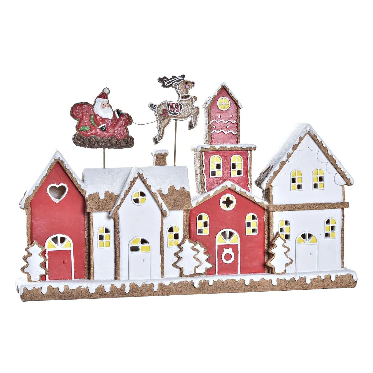 Decorations de noel dkd home decor maison blanc rouge resine 41 x 7 5 x 27 cm s303635348. Créez votre look signature avec les pièces mode sélectionnées par Diaytar.