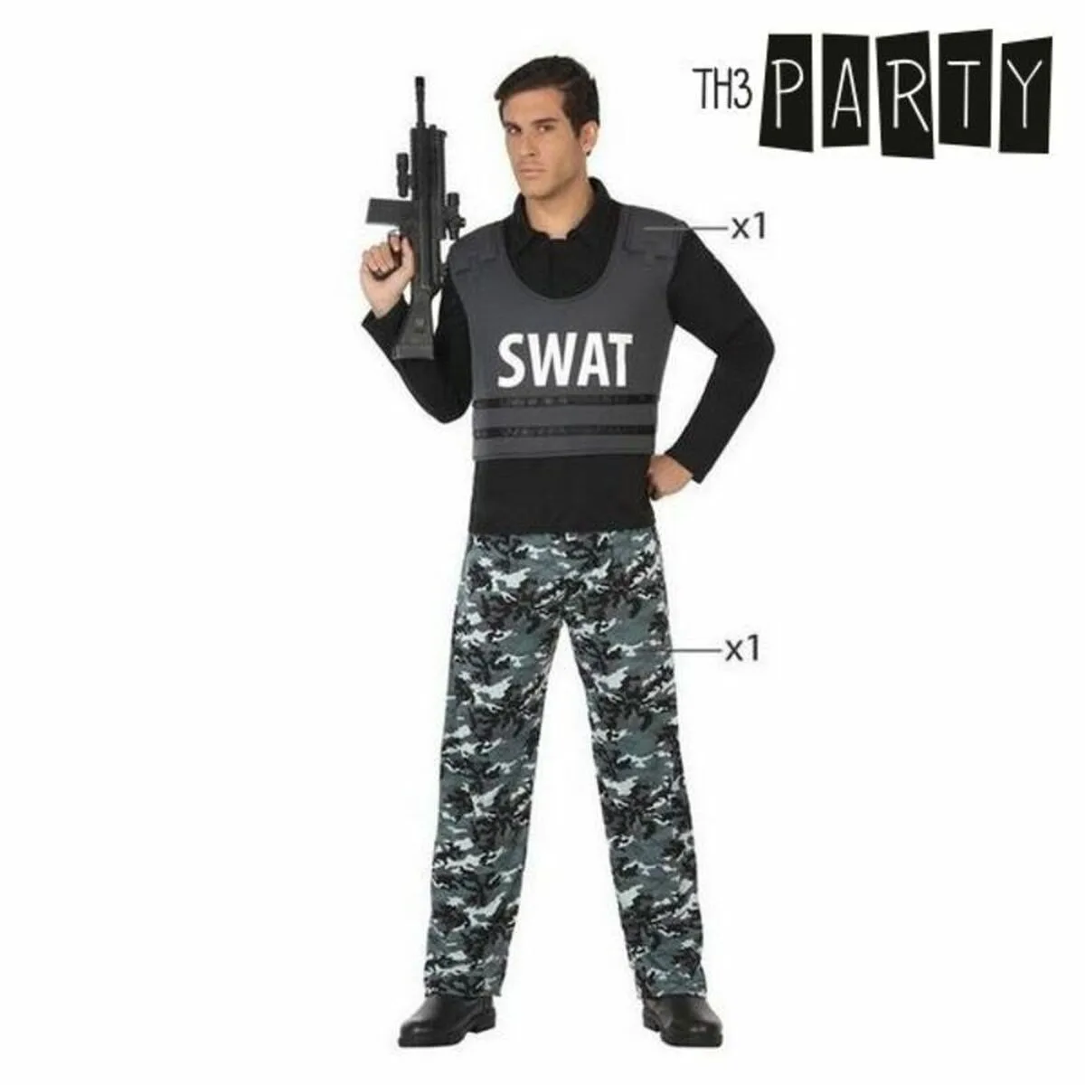 Deguisement pour adultes policier swat s110475263. Innovation, style et qualité : les trois piliers de l'expérience Diaytar.