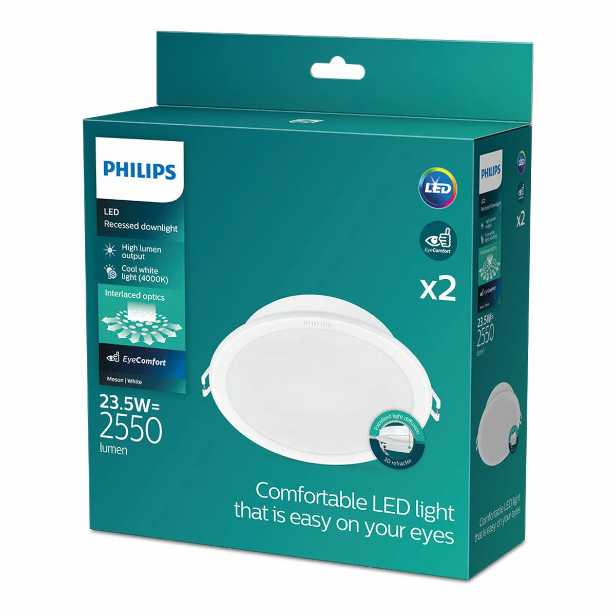 Downlight philips meson blanc 23 5 w 2550 lm 4000 k 2 unites s792402323. Diaytar a fait le pari de la transparence : nous vous disons tout sur l'origine et la conception de nos produits.