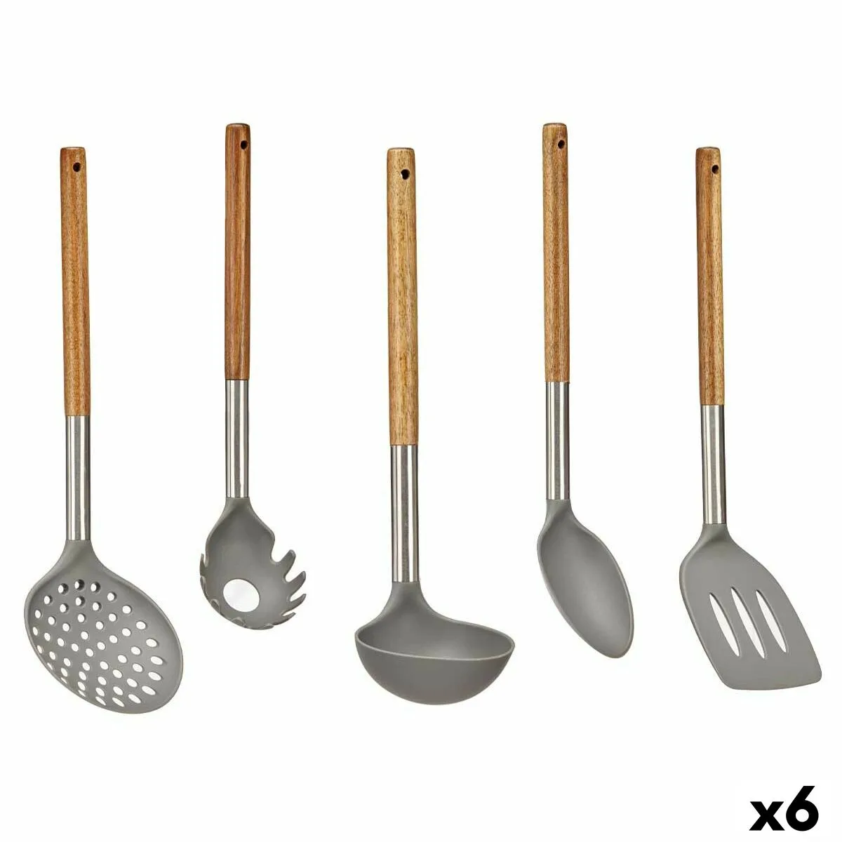 Ensemble d ustensiles de cuisine kinvara kt166095 s5 5 gris acier inoxydable bois d acacia 6 unites s362330385. Diaytar puise sa force dans sa capacité à sans cesse renouveler son offre avec des produits généraux frais et inattendus
