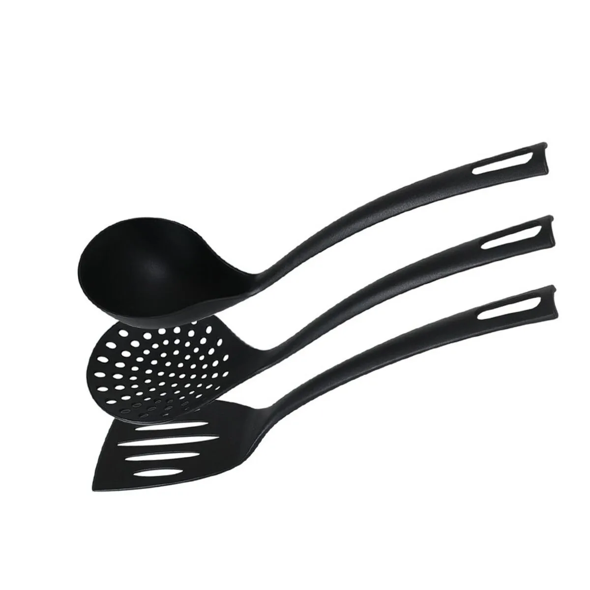 Ensemble d ustensiles de cuisine quttin nylon noir 3 pieces 20 unites s223159054. Notre équipe Diaytar est une bande de dénicheurs compulsifs, toujours en quête du produit qui provoquera l'étincelle dans votre regard.