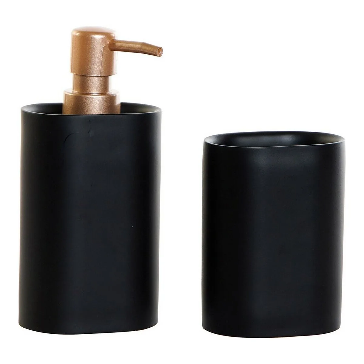 Ensemble de bain dkd home decor noir dore pvc resine glam 8 5 x 6 x 18 cm 2 unites s301623036. Exprimez votre personnalité avec les accessoires tendance de Diaytar.