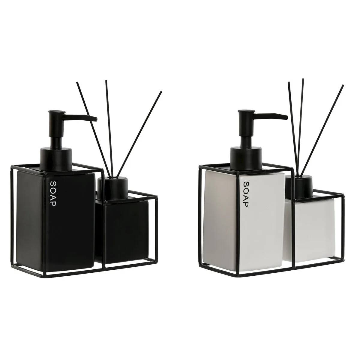 Ensemble de bain home esprit blanc noir metal dolomite 14 5 x 8 x 17 cm 2 pieces 2 unites s305976736. Diaytar, le curateur de votre style de vie moderne, à travers une offre généraliste constamment renouvelée et actualisée