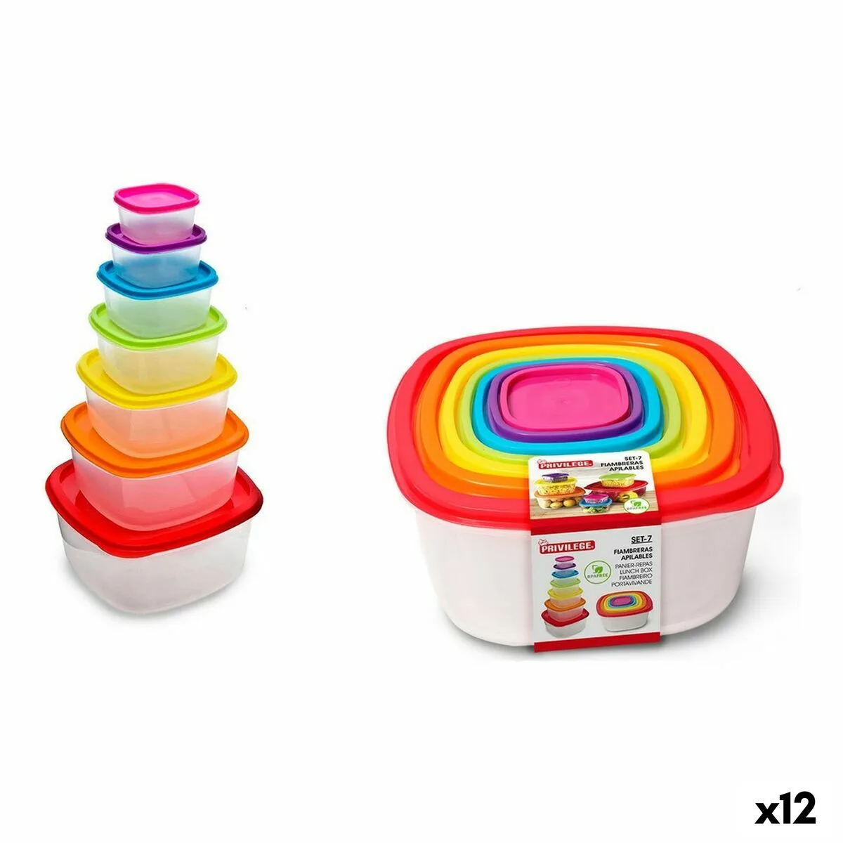 Ensemble de boites a lunch privilege multicouleur empilable carre 7 pieces 12 unites s222977564. Diaytar révolutionne votre façon de faire du shopping en ligne !