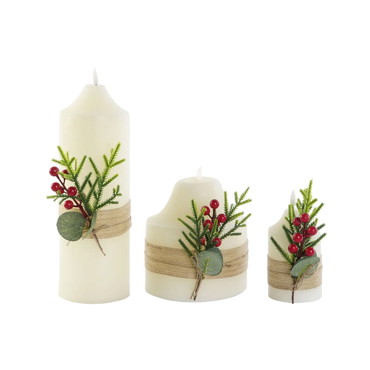 Ensemble de bougies dkd home decor blanc vert noel 7 x 7 x 15 cm s305248764. Diaytar Fashion : Soyez à la pointe de la mode avec nos collections exclusives.