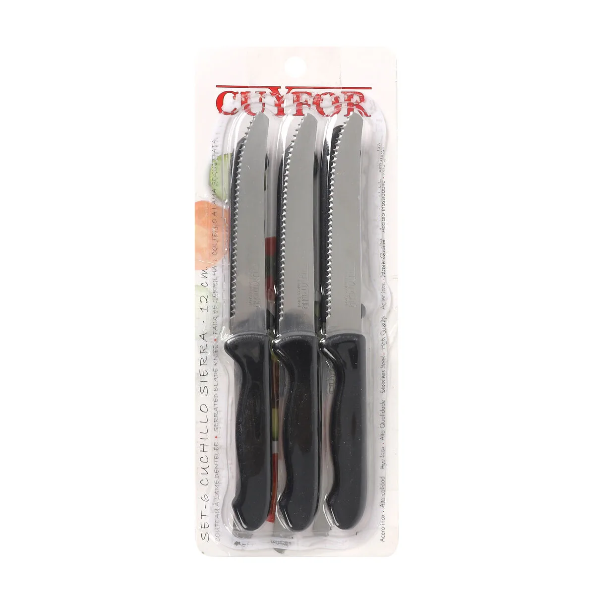 Ensemble de couteaux a viande cuyfor noir argente 12 cm 6 pieces 24 unites s223762824. Votre style, votre personnalité, nos produits : bienvenue chez Diaytar !