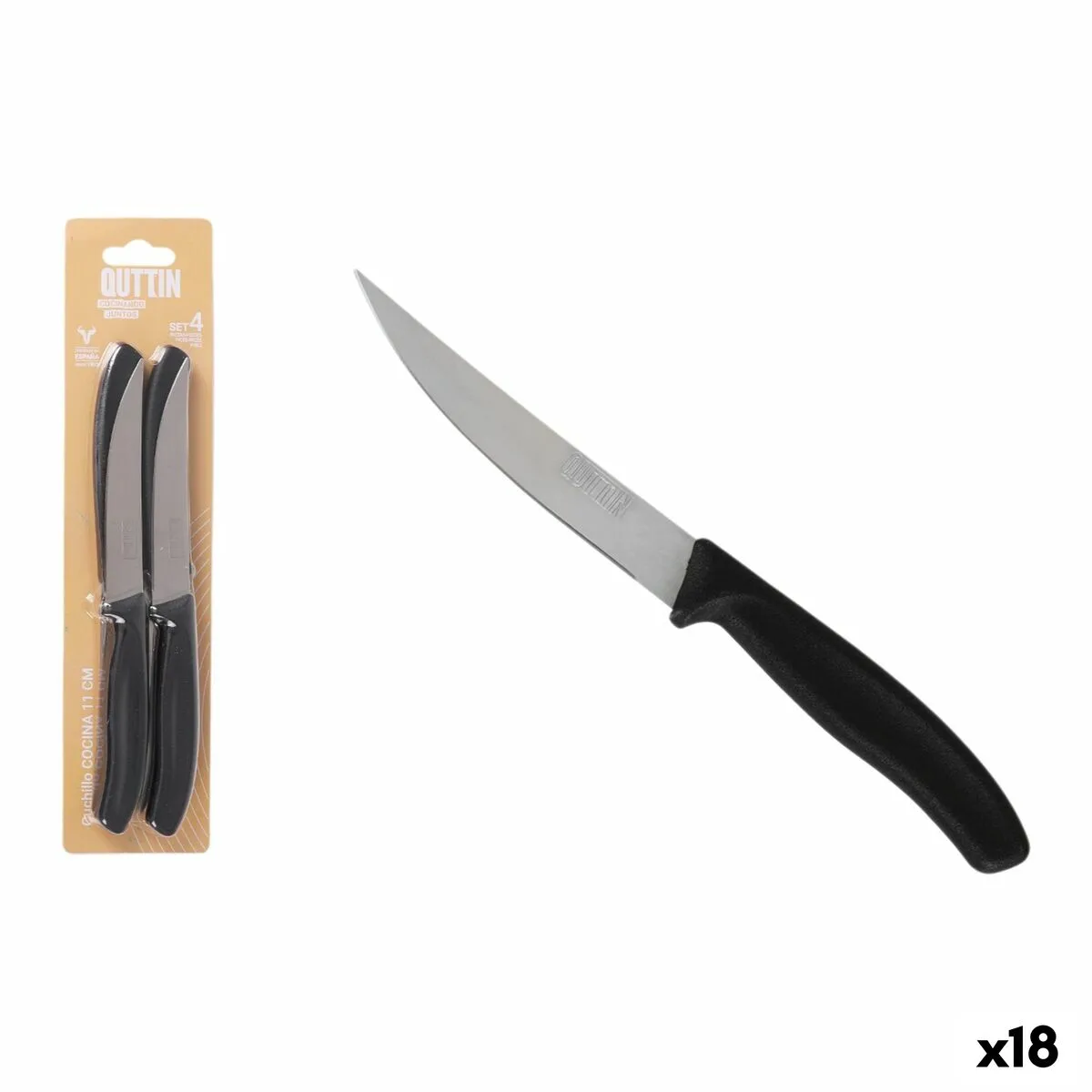 Ensemble de couteaux a viande quttin 11 cm noir argente acier inoxydable 4 pieces 18 unites s223596991. Diaytar, le reflect de vos envies multiples : une gamme de produits soigneusement composée pour sa diversité et sa pertinence