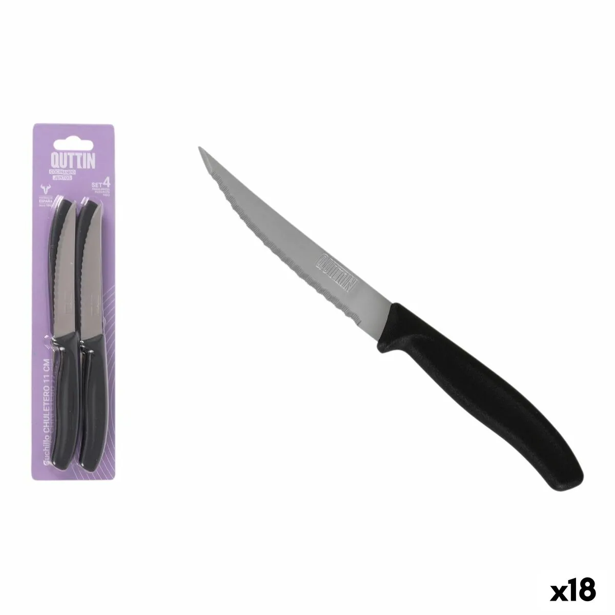 Ensemble de couteaux a viande quttin noir argente acier inoxydable 11 cm 4 pieces 18 unites s223557515. Diaytar, c'est l'alchimie parfaite entre la froide efficacité de la tech et la chaleur rassurante des produits de qualité.