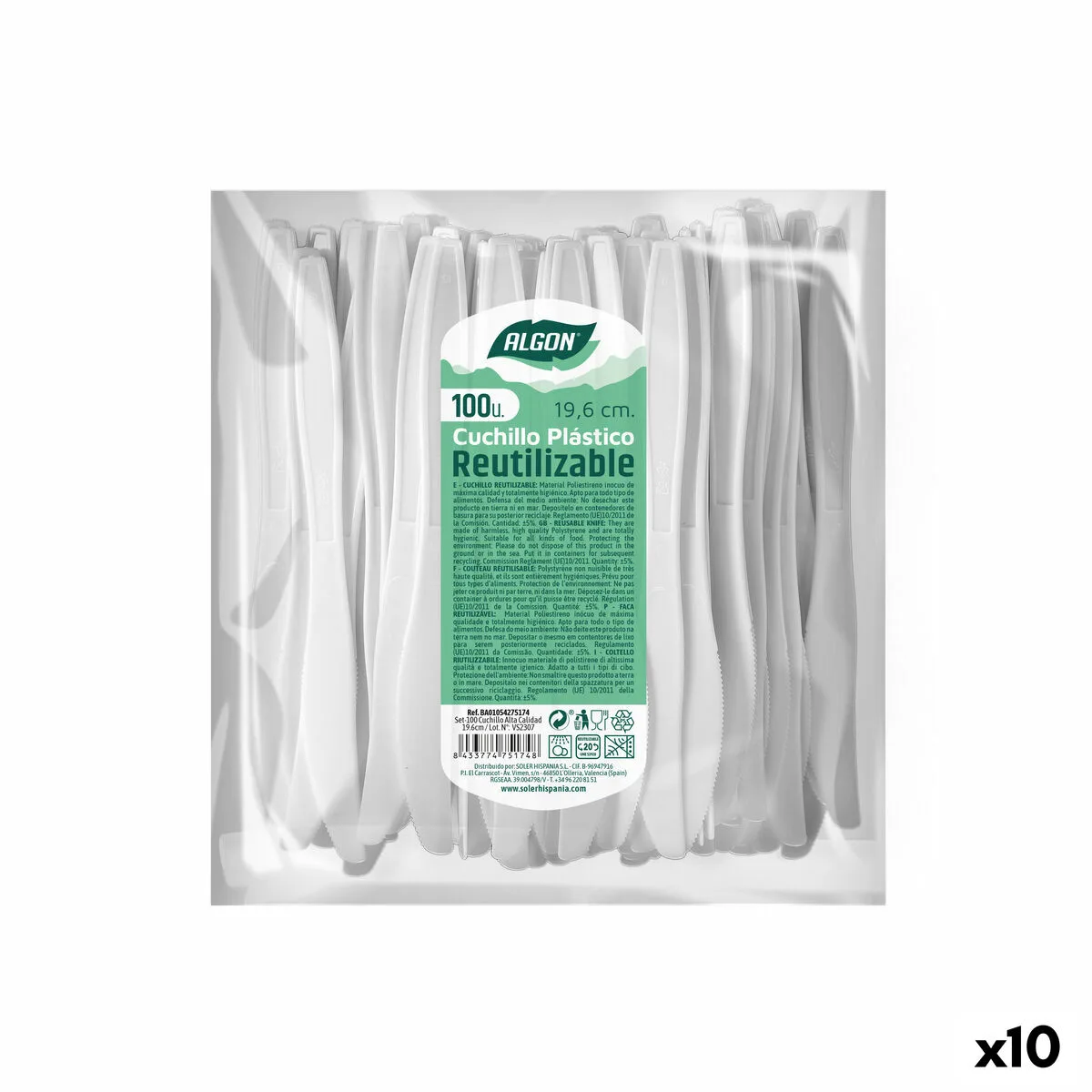 Ensemble de couteaux algon reutilisable blanc 10 unites 19 6 cm s222948327. Diaytar s'adresse à tous ceux qui considèrent que le choix d'un produit, même basique, est une expression de leur personnalité