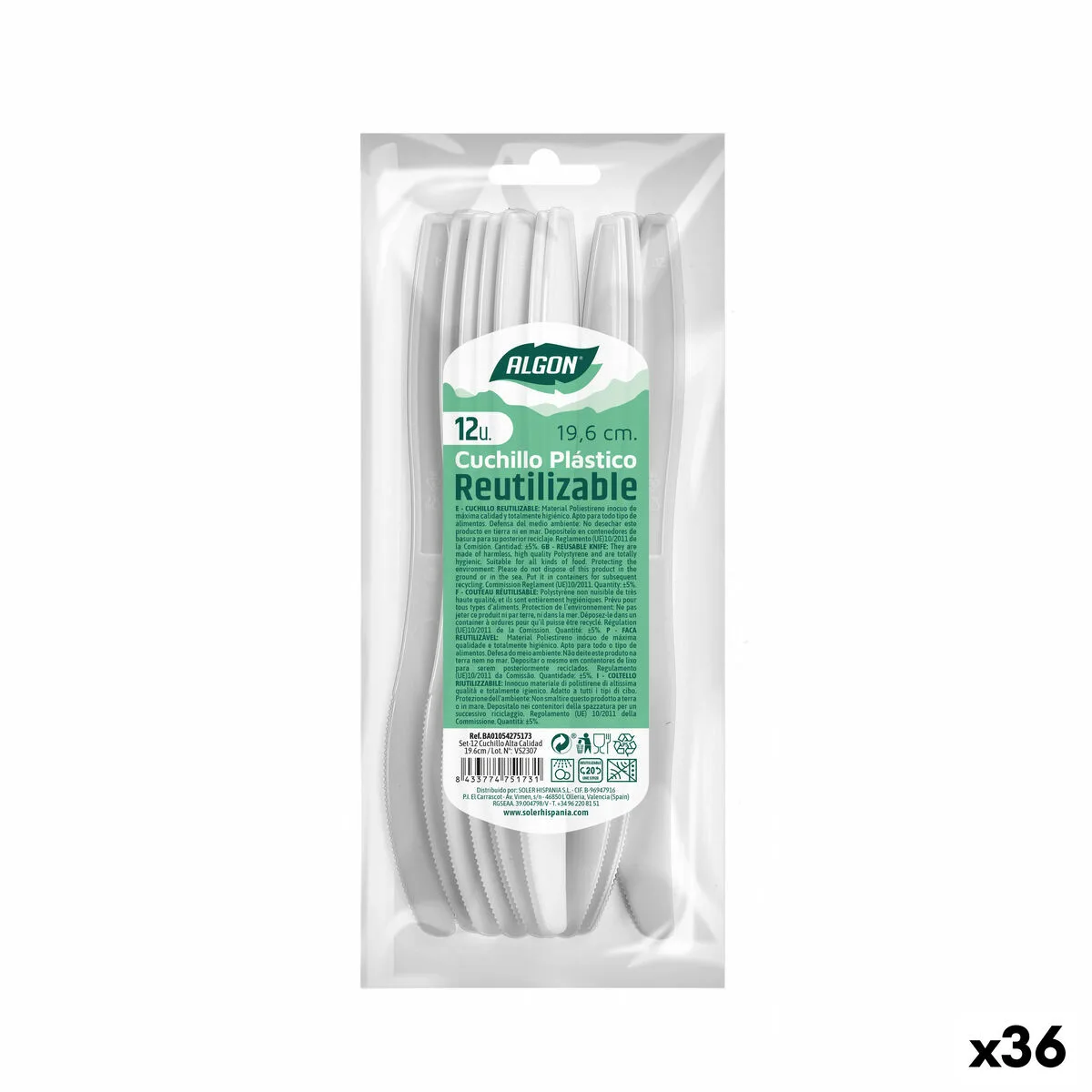 Ensemble de couteaux algon reutilisable blanc 36 unites 19 6 cm s222948277. Bienvenue sur Diaytar, la plateforme qui a réussi le pari de rendre le shopping généraliste aussi excitant que la mode.