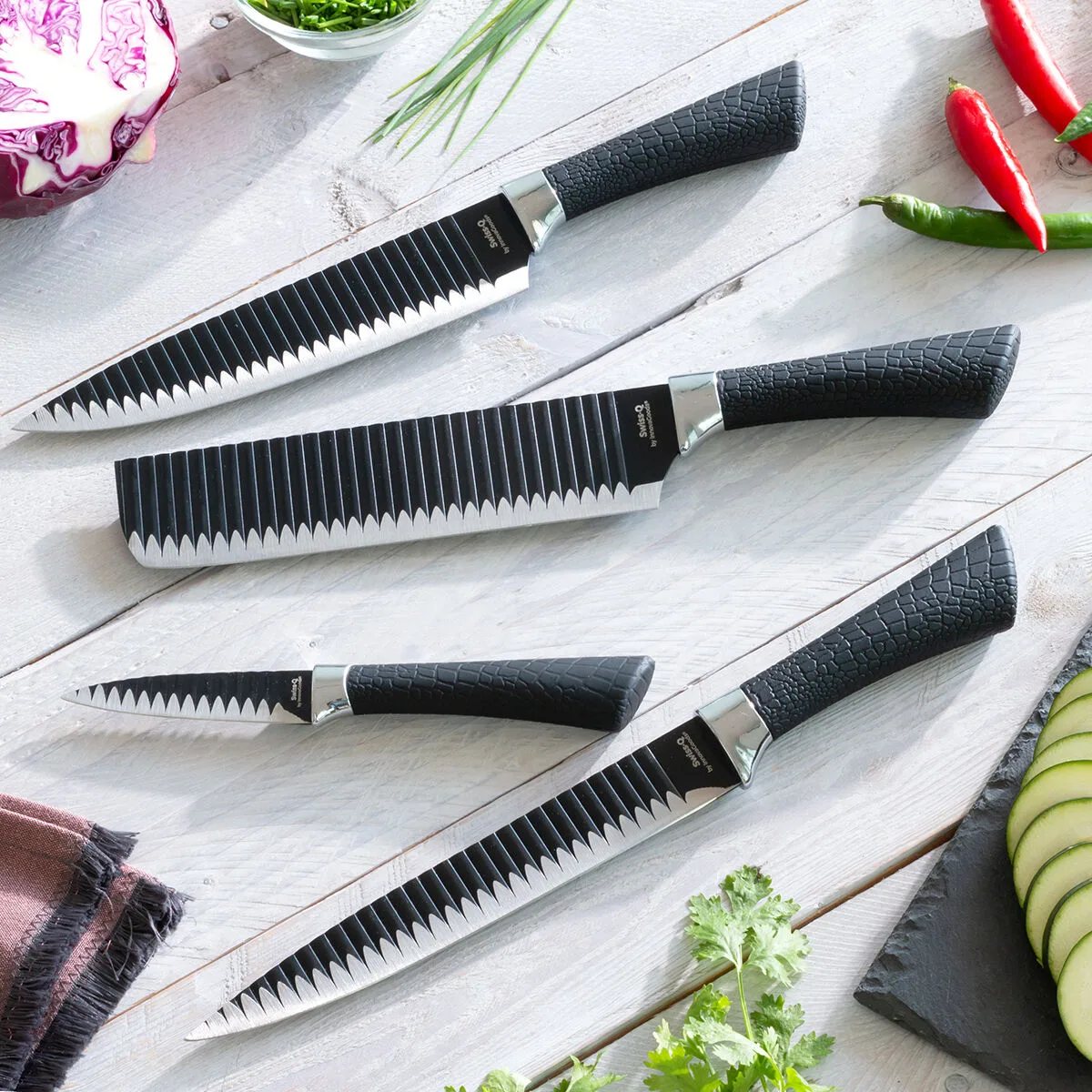 Ensemble de couteaux black shark swiss q namiutsu innovagoods 4 pieces v010101923. Diaytar : La boutique qui réunit qualité, tendance et prix accessibles sous un même toit.