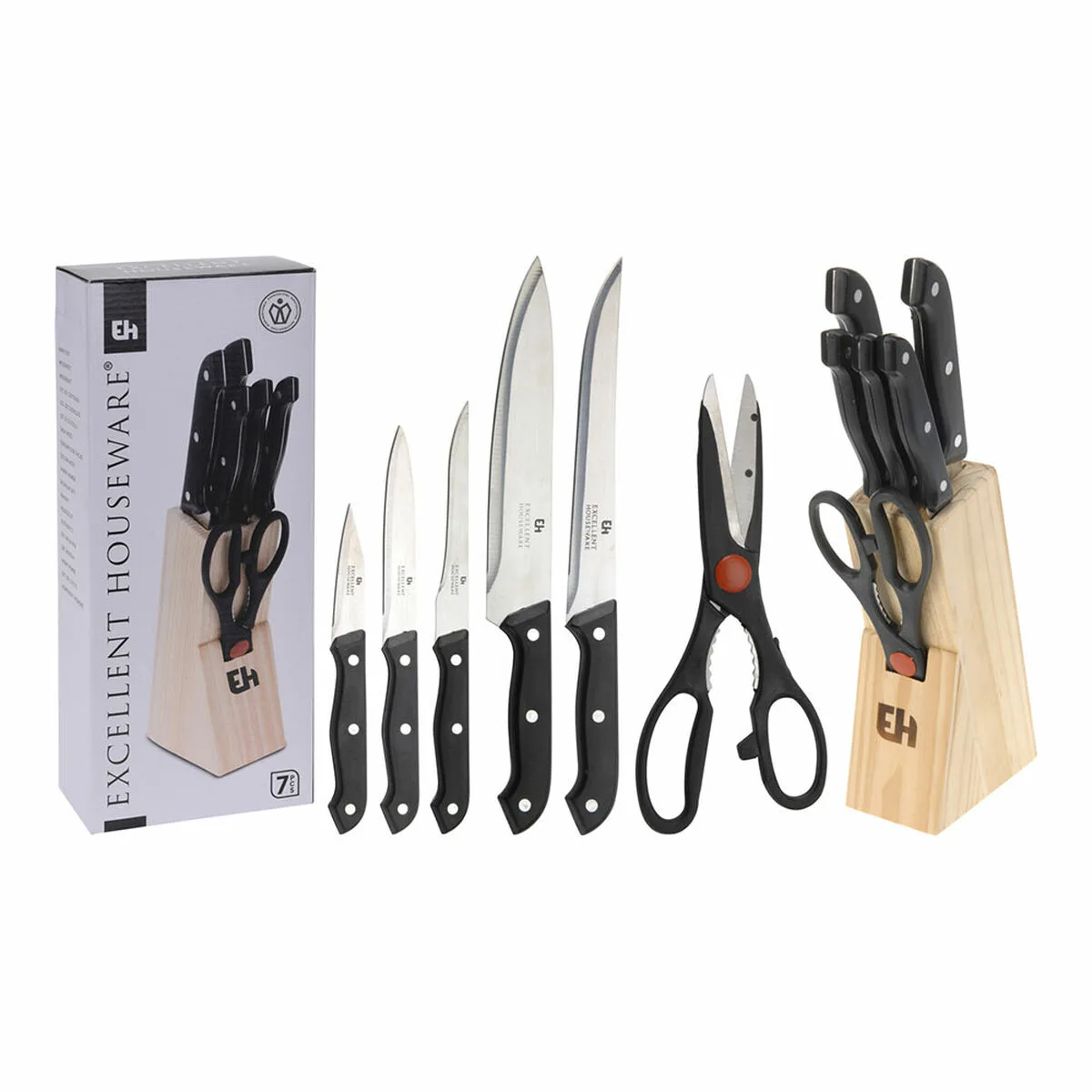 Ensemble de couteaux de cuisine et support excellent houseware ciseaux 7 pieces noir bois acier inoxydable polypropylene s792162474. Diaytar, le garde-meuble moderne de toutes vos envies : des produits pour combler tous vos besoins et toutes vos fantasies.