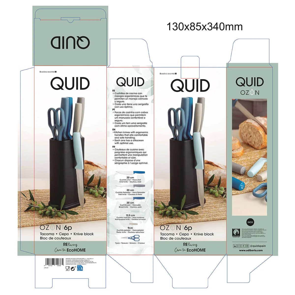 Ensemble de couteaux de cuisine et support quid ozon 21 x 13 x 8 cm 7 pieces s271190276. Bienvenue dans l'ère du shopping conscient. Diaytar privilégie des produits avec une éthique et un impact positif.