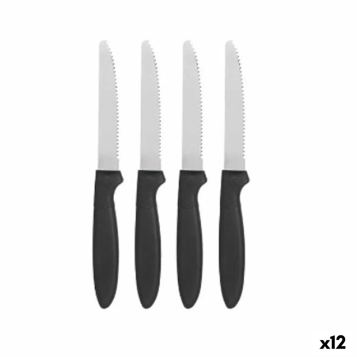 Ensemble de couteaux kinvara cn kt172244f noir argente acier inoxydable plastique 19 5 cm 12 unites s362975574. Notre équipe Diaytar est une bande de dénicheurs compulsifs, toujours en quête du produit qui provoquera l'étincelle dans votre regard.