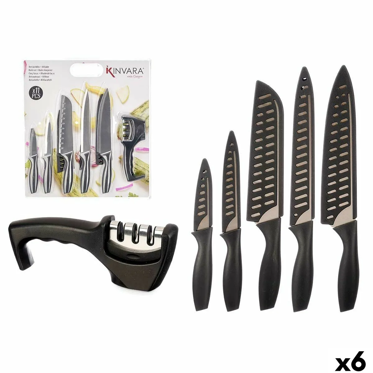 Ensemble de couteaux kinvara kt157095 noir acier inoxydable polypropylene affuteuse de couteaux 6 unites s363319182. Diaytar, c'est le compagnon des visionnaires, de ceux qui achètent aujourd'hui les produits qui seront incontournables demain.