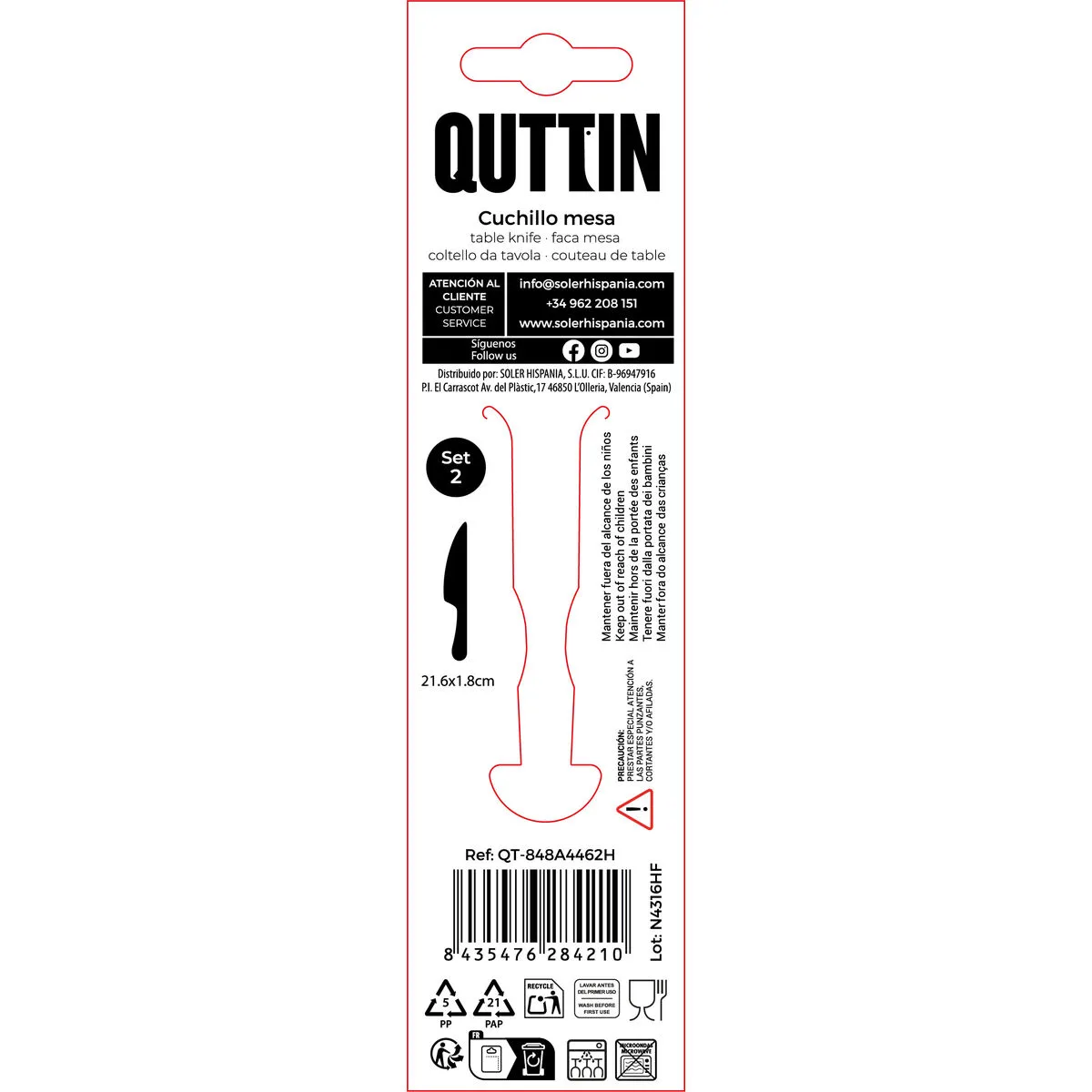 Ensemble de couteaux quttin antartica argente acier inoxydable 21 6 x 1 8 cm 2 pieces 12 unites s223723426. Chez Diaytar, nous transformons vos envies en réalité avec style.