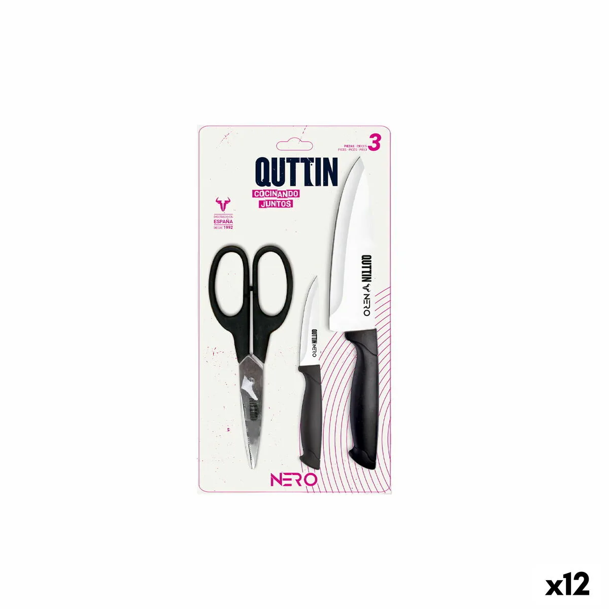 Ensemble de couteaux quttin nero noir 3 pieces 12 unites s223209210. Diaytar, le nom qui garantit que chaque produit, du plus technologique au plus basique, a été choisi avec goût et exigence