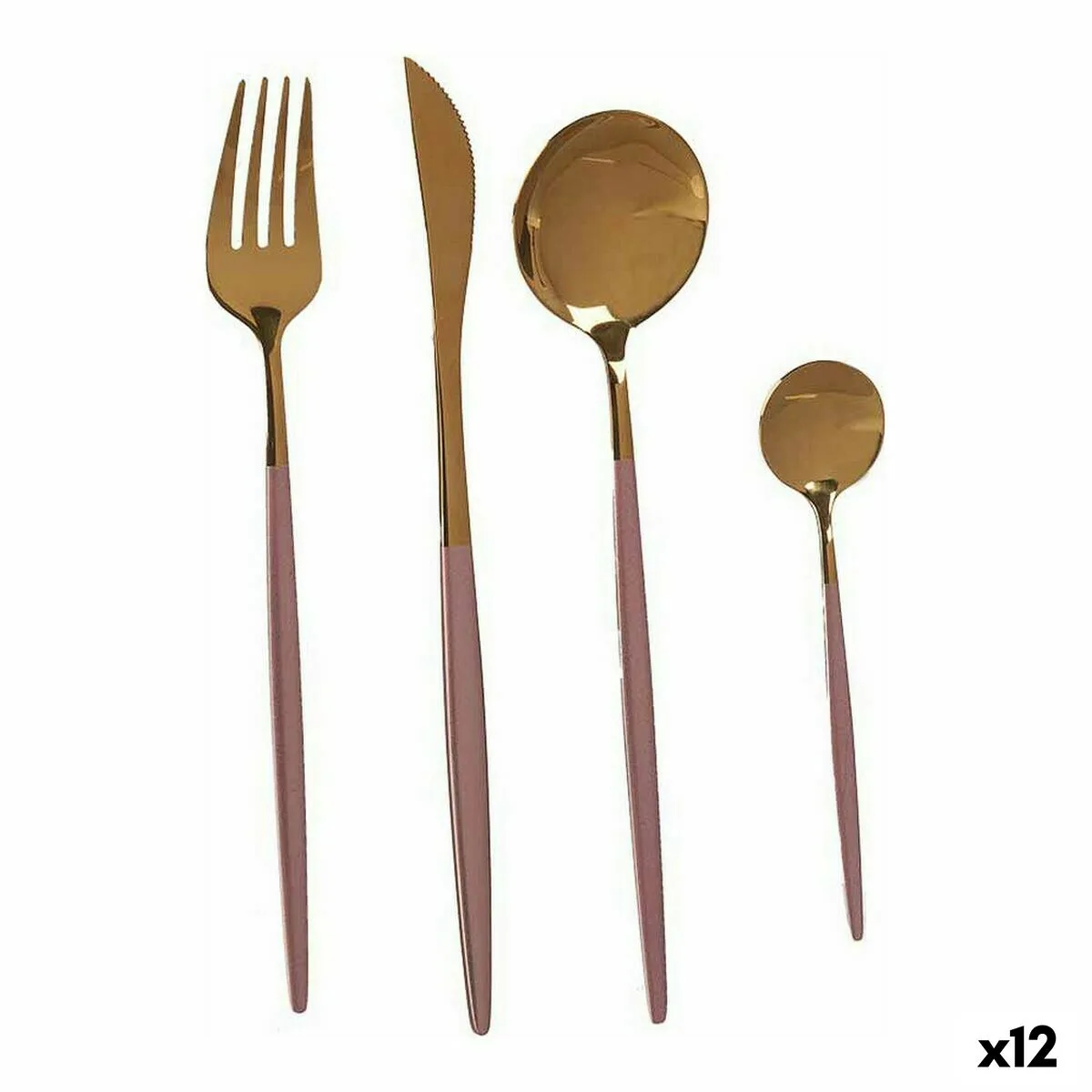Ensemble de couverts kinvara bst ct022 rose dore acier inoxydable 16 x 5 x 24 5 cm 12 unites s361830262. Diaytar, c'est le refuge des amoureux du beau et de l'utile, un sanctuaire dédié au produit parfait.