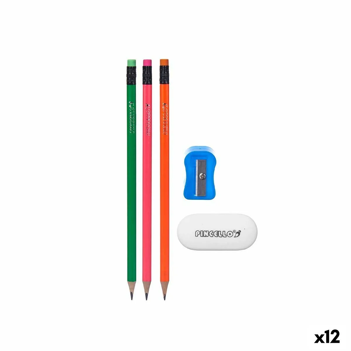 Ensemble de crayons pincello 477 bleu rouge vert orange taille crayon gomme 12 unites s363011194. Notre mission : éradiquer le superflu pour ne vous proposer que l'essentiel... mais en beaucoup plus stylé. Bienvenue chez Diaytar.
