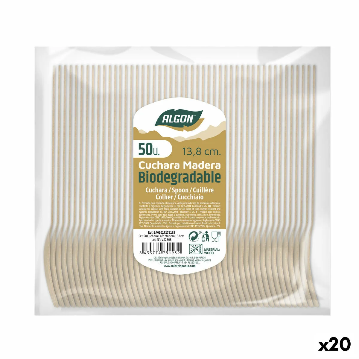 Ensemble de cuilleres algon dessert bois 20 unites 14 x 3 x 0 2 cm s222924356. Découvrez la diversité Diaytar : une infinité de produits pour la maison, le travail, les loisirs, tous dans l'air du temps
